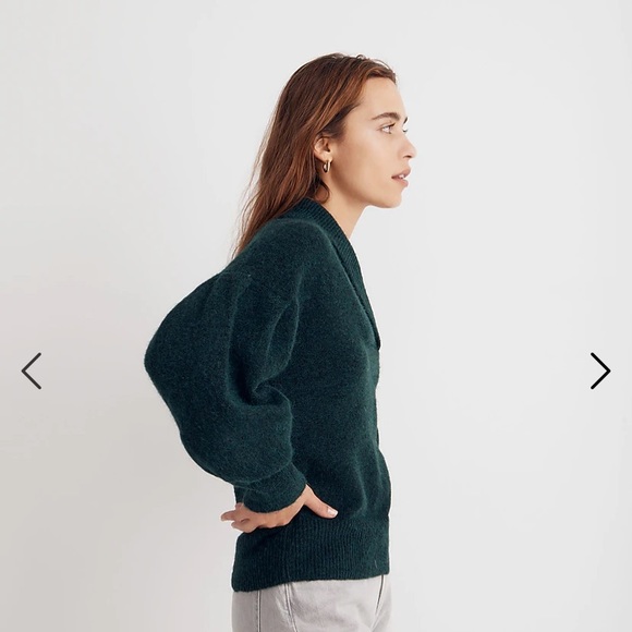 NWT MADEWELL shawl collar Vinson sweater in green - Picture 1 of 13